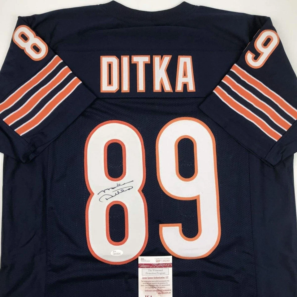 Autographed/Signed MIKE DITKA Chicago Blue Football Jersey JSA COA Auto - Image 2 of 4