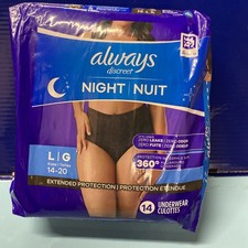 Overnight Adult Incontinence Postpartum Bladder Leak 14 Ct Underwear for Women