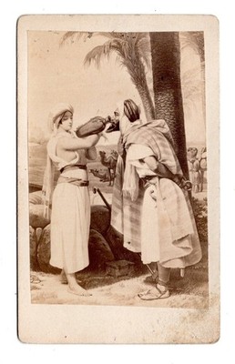 Antique CdV to Vernet Rebecca at the Fountain Orient 1860 Rare Original (C1 002)