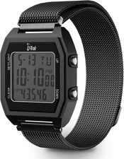 3D Pedometer Watches for Walking, Simple Step Counter with Black
