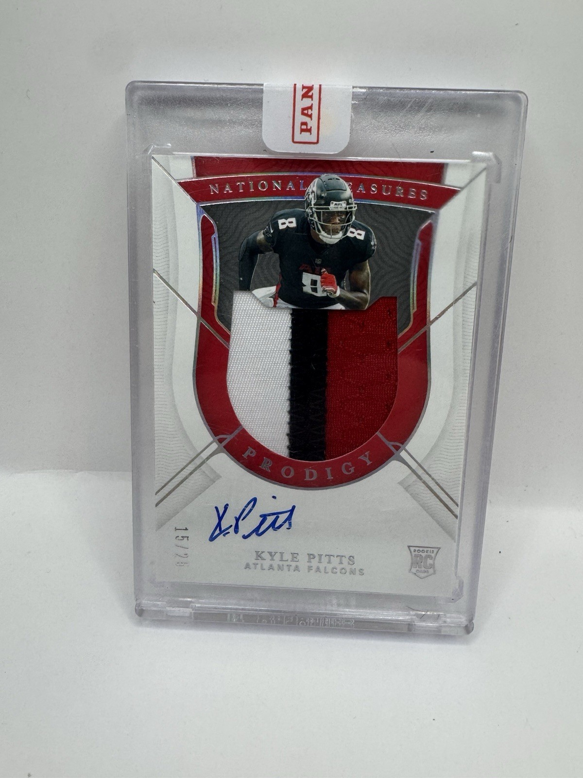2021 National Treasures Kyle Pitts RC Prodigy 3 Color RPA Rookie Auto /99