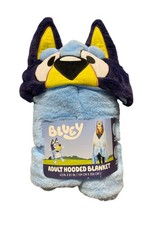 Bluey Adult Character Hooded Faux Fur Gown with Front Pockets, 43" x 81"