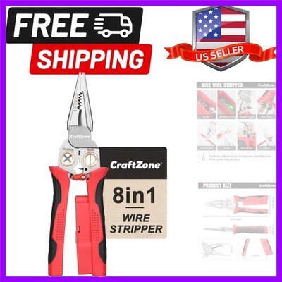 8 in 1 Wire Stripper with Voltage Tester, Multi-function Electric Wire Stripp...