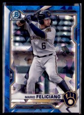 2021 Bowman Chrome Sapphire Refractor Mario Feliciano Brewers #BCP-133
