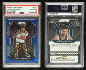 2020-21 Panini Prizm Blue /199 Jaden McDaniels #277 PSA 10 GEM MT Rookie RC