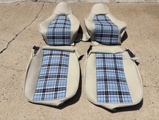 Porsche 911 911sc Upholstery Seat Kit Set Fronts Tartan Plaidsgerman Vinyl New