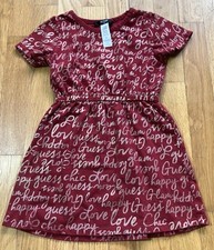 Guess Kids Toddler T-shirt Dress Size 3T Elastic Waist Short Sleeve Red