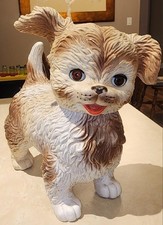 AWESOME VINTAGE EDWARD MOBLEY RUBBER PUPPY DOG ARROW SLEEPY EYES SQUEAKY TOY