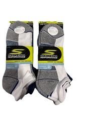 Skechers Men  s Low-Cut Black Socks 6 Pair Cushioned Arch Support Odor Control