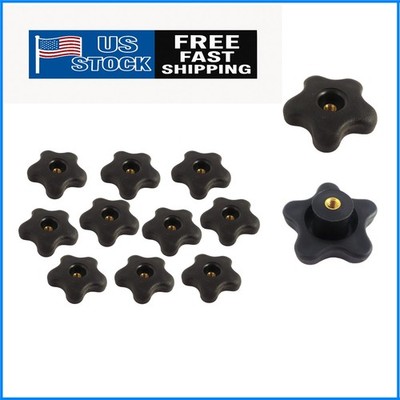 Versatile 10-Pack Star Knobs with 5/16-18 Thread - 2'' Diameter, Polished Finish