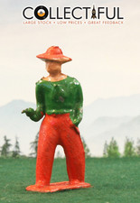 CRESCENT - VINTAGE LEAD FIGURE - COWBOY STANDING - PISTOL - BRITAINS SIZE   399