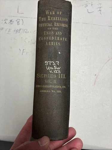 WAR of the REBELLION civil war book UNION CORRESPONDENCE ser 123 ex-library 1899