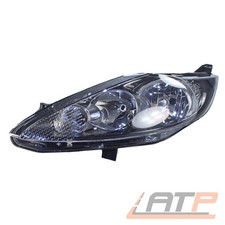 SCHEINWERFER H7/H1 SCHWARZ MIT STELLMOTOR LINKS FÜR FORD FIESTA 6 BJ 08-13