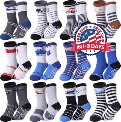 Calcetines ninos pequenos set 12 pares con suela antideslizante edades 1 a 10