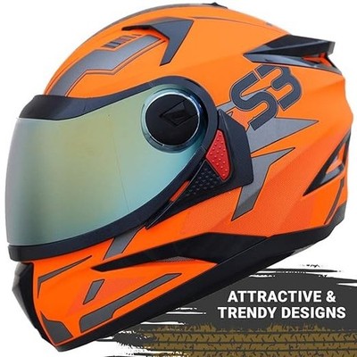 Full Face Helmet Graphic in Glossy Fluo Finish with Chrome Visor Terminator M