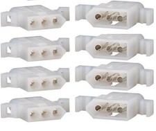 Molex Connector Lot, 4 Matched Sets, 3-Circuits w/18-24 AWG .062" Pins,...