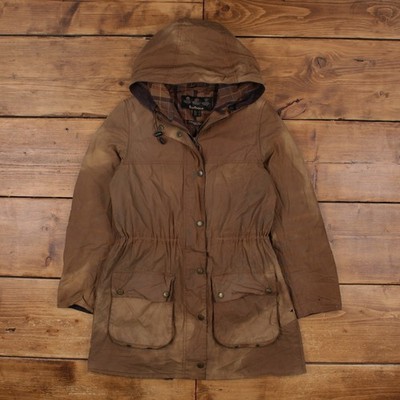 Vintage Barbour Wachsjacke S 10 Beige Damen