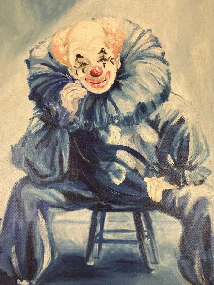 clown painting vintage original - Image 2 of 4