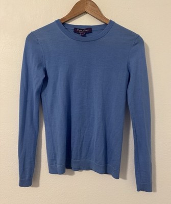Ralph Lauren Purple Label Blue Crewneck Sweater Luxury Soft Designer Italy XS