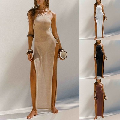 Für Strand Urlaub Damen Kleid Freizeitkleid Polyesterstoff normale Länge