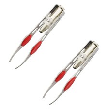 Silver Tweezer With LED Light For Hair Removal Makeup Eyebrow Eyelash Tool