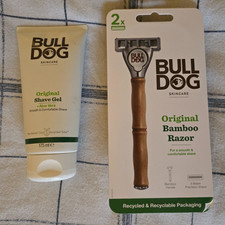 Bulldog Original Bamboo Razor, 2 blades and Original Shave Gel 175ml.  61.71 per litre