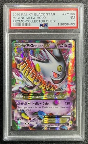 MEGA GENGAR PSA 7 2016 POKEMON XY BLACK STAR PROMOS #XY166 COLLECTOR CHEST 8460