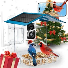 Smart Bird Feeder with Camera Solar Powered, 2K HD AI Identify for 12000 plus Sp