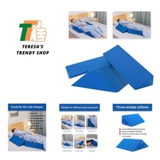 Positioning Wedge Pillow for Side Sleeping 3 in 1, 40 Degree Triangle for Bac...
