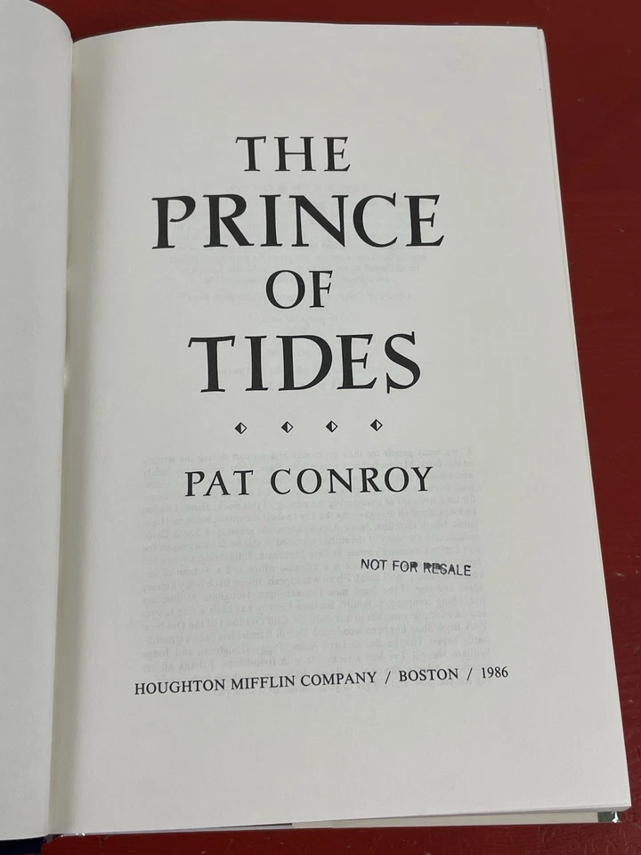 The Prince of Tides: A Novel by Pat Conroy Vintage Hardcover 1st Edition 1986 - Image 3 of 4