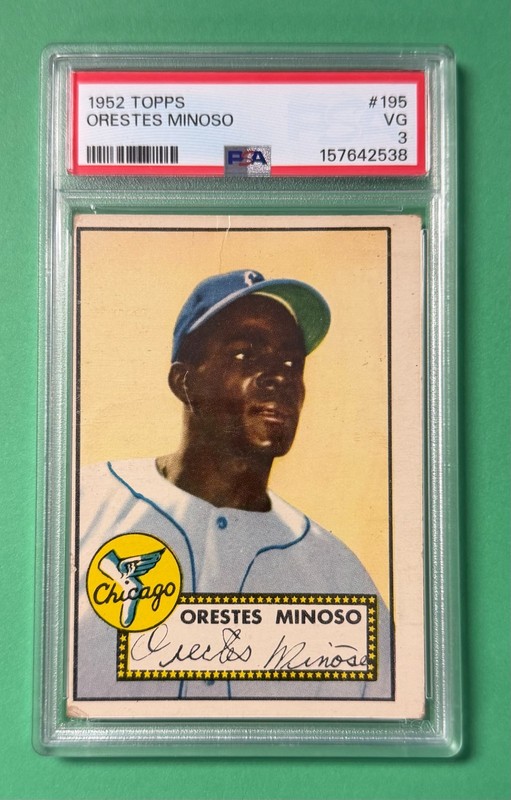 1952 TOPPS ORESTES MINOSO #195 PSA 3 VG WHITE SOX (A)