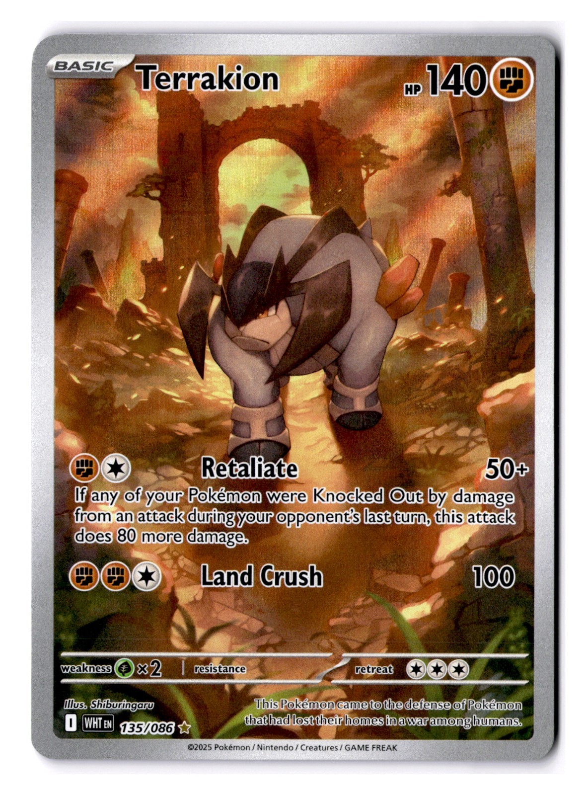 Terrakion 135/086 White Flare NM