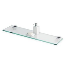 Fab Glass and Mirror Rectangle Floating Glass Shelf Kit Tempered 3/8" Thick w...