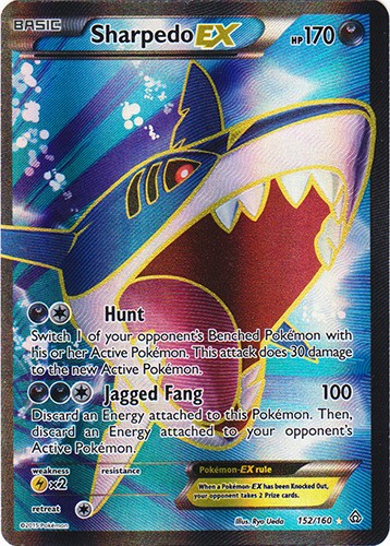 NM-Mint Sharpedo-EX - 152/160 - Full Art Pokemon Primal Clash