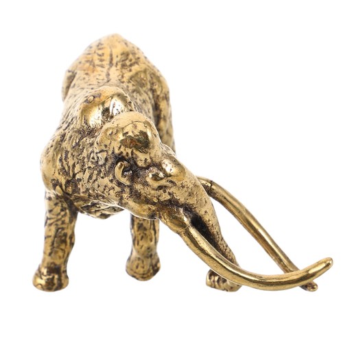 Figurine d'éléphant vintage en laiton : sculpture animale miniature