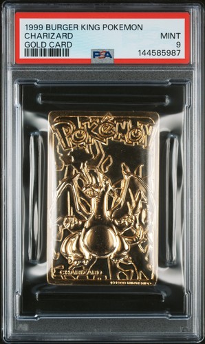 1999 BURGER KING POKEMON GOLD CARDS CHARIZARD PSA 9