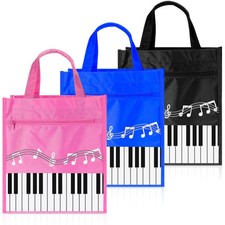 3 Pcs Piano Keys Handbag Reusable Tote Bag Shoulder Shopping Bag for Music Te...