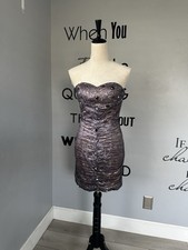 Jump Beaded, Ruched Strapless Bodycon Prom Dress Size 1/2