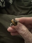 Vintage Tigers Eye Gemstone Bamboo Style Band Sterling Silver 925 size 7 Boho
