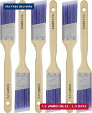 Paint Brushes - 6 Pack, 1.5" Angle Brushes, Paint Brush Set, Paint Brushes for W