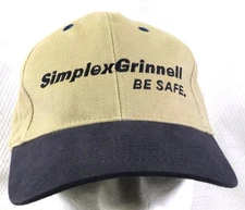 Simplex Grinnell "Be Safe" Khaki & Black Baseball Cap Adjustable Strapback