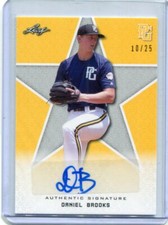 2020 Leaf Perfect Game Autographs Yellow Daniel Brooks Auto 10/25