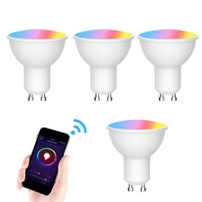 1-10PCS Tuya Wifi Smart GU10 Bulbs Apps Control For Amazon Alexa Google RGB CCT