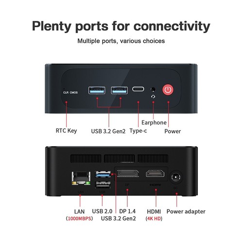 Beelink SER5 AMD Ryzen 5 5500U Windows 11 MINI PC 16G 500G WiFi6 1000M Computer - 第 20/23 張圖片