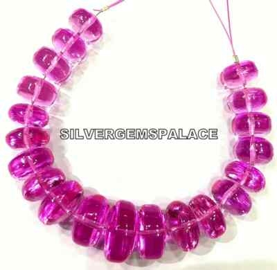 Extremely Beautiful~Pink Sapphire Smooth Rondelle Large 10-11.MM Gemstone Beads.