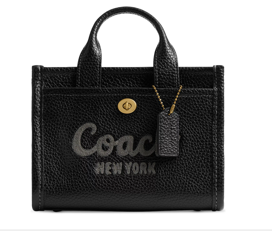 【COACH】Mini Leather Cargo Tote Bag 20 🌺🌹 Coach Mini Leather Cargo Tote Bag 20 brass/black | eBay