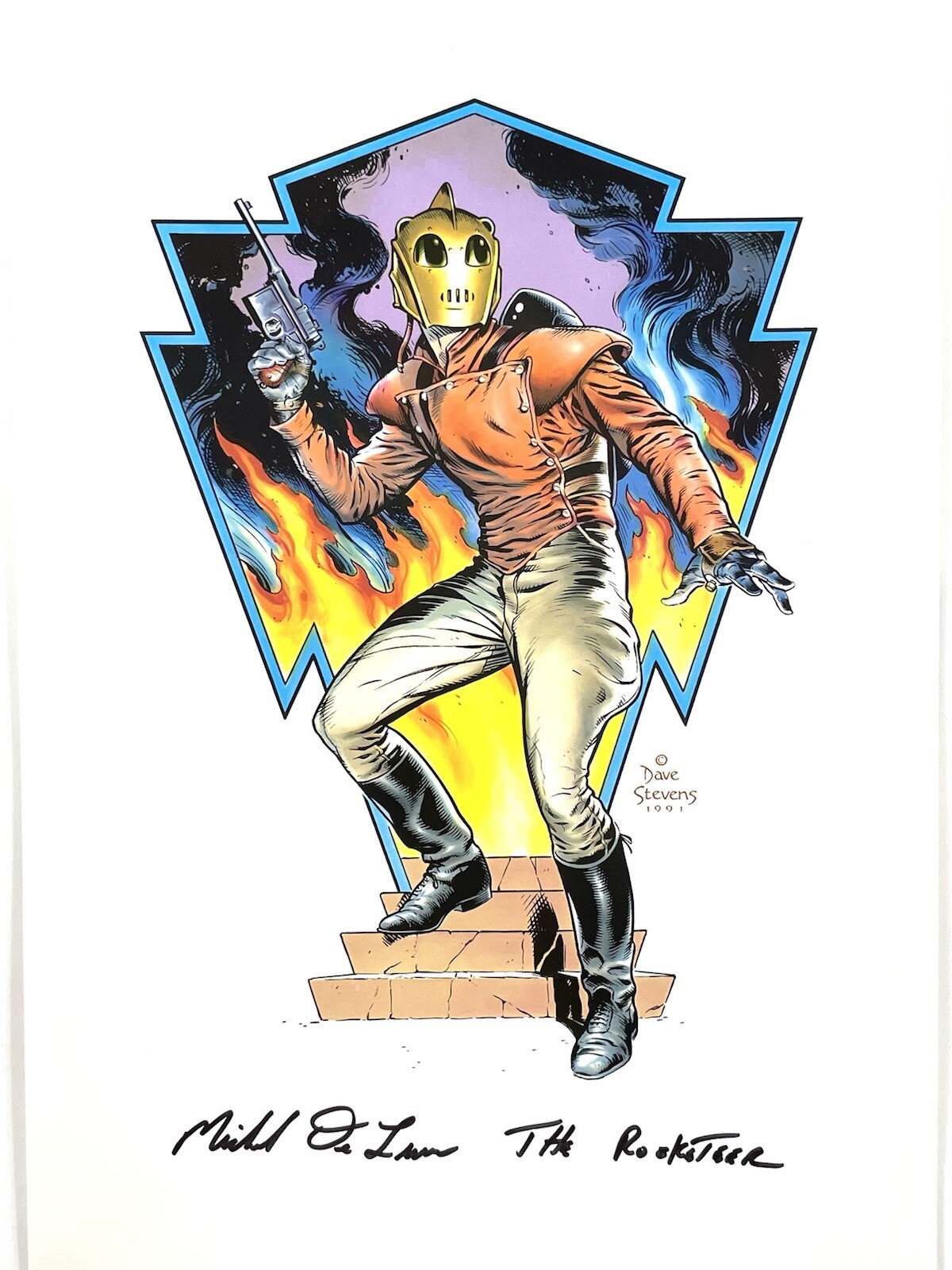 The Rocketeer Mike DeLuna Signed Artwork Art Movie Poster Print Disney JSA COA