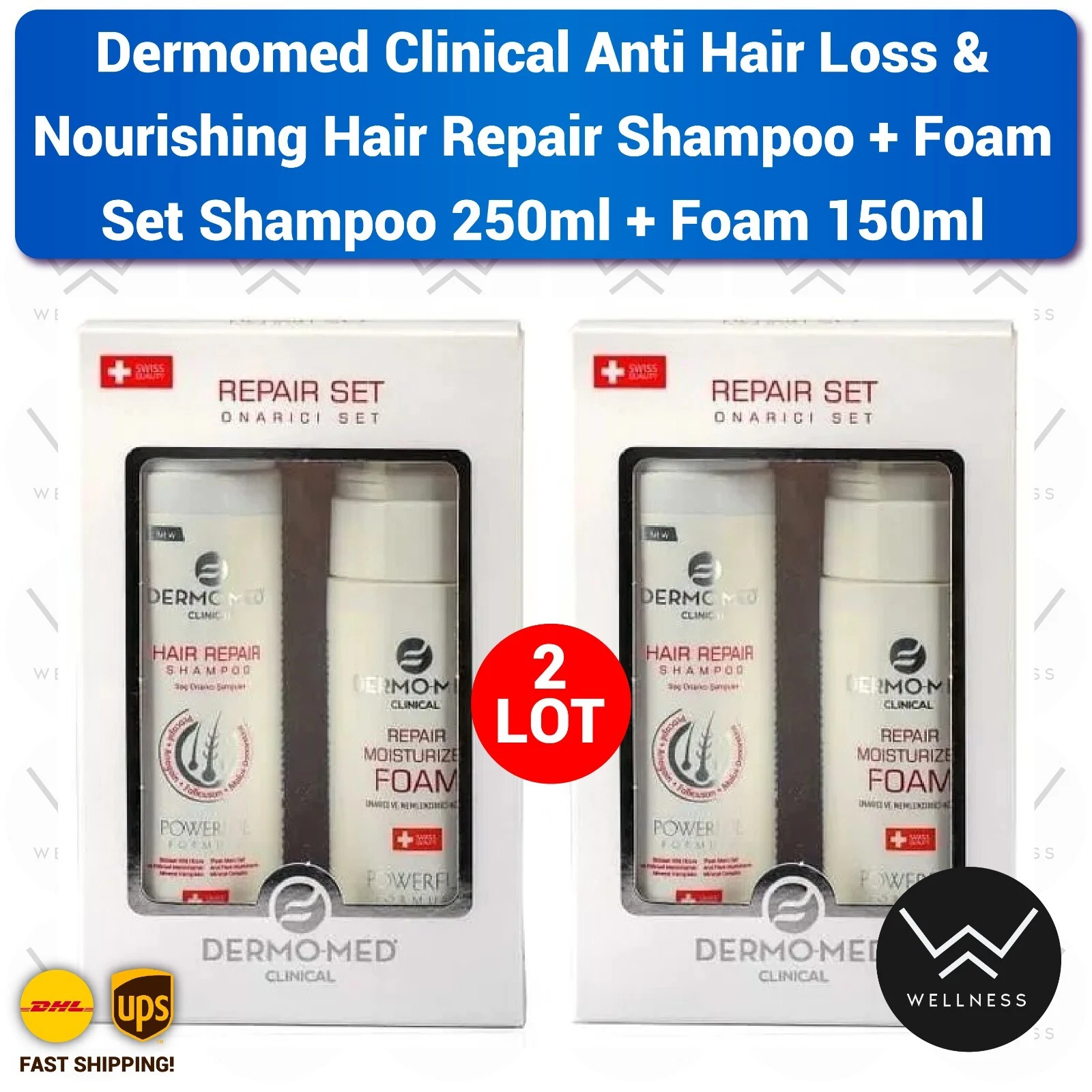 Dermomed Clinical Anti Hair Loss & Nourishing Repair Shampoo + Foam Set 2 LOT