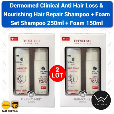 Dermomed Clinical Anti Hair Loss & Nourishing Repair Shampoo + Foam Set 2 LOT