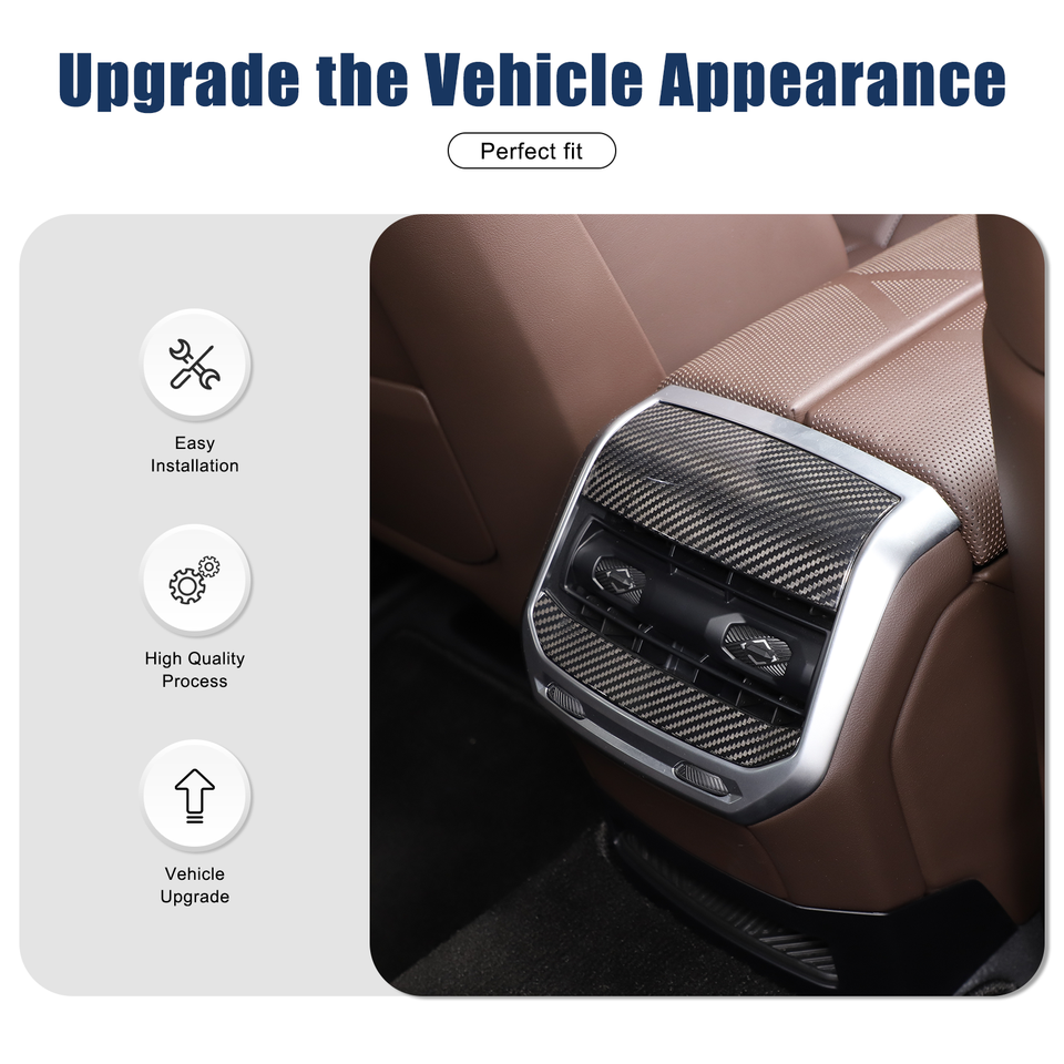 Real Carbon Fiber Rear Air Vent Outlet Cover Trim For BMW 7 Series G70